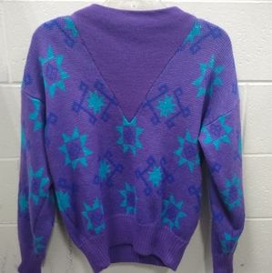Vintage 80's wool geometric print sweater